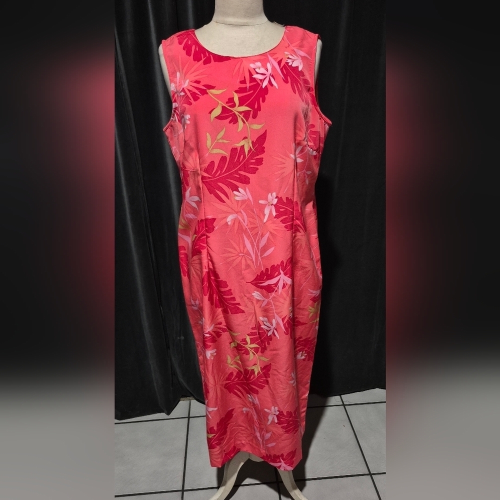 Kathie Lee Collection Coral Floral Midi Dress